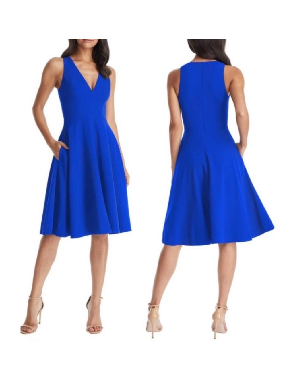 NWT Dress the Population Catalina Dress Size L Electric Blue